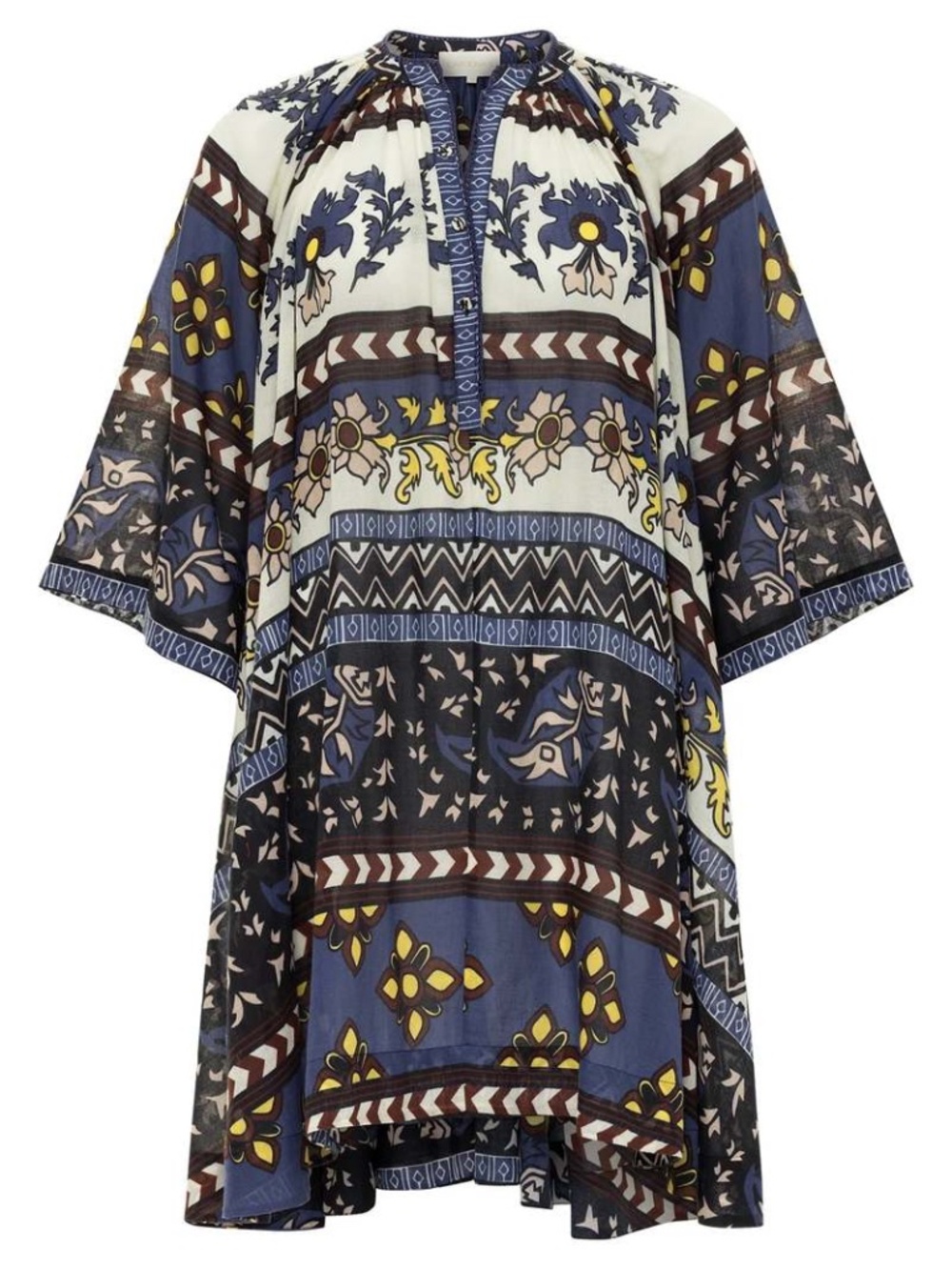 Carolina K Amala Dress Blue Print Organic Gauzy Cotton size S NWT - Picture 3 of 9